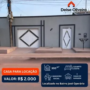 Casa com 2 Quartos para alugar, 300m² no Livramento, Santarém