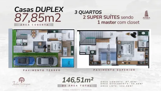 Casa de Condomínio com 3 Quartos à venda, 87m² no Uruguai, Teresina