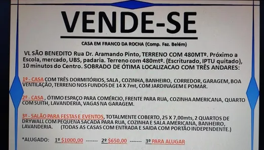 Sobrado com 6 Quartos à venda, 400m² no Companhia Fazenda Belém, Franco da Rocha