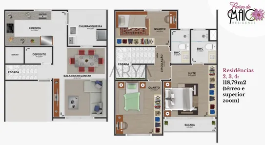 Casa de Condomínio com 3 Quartos à venda, 118m² no Estância Pinhais, Pinhais