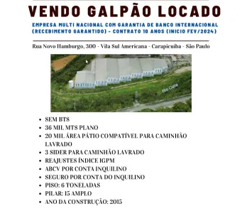 Galpão / Depósito / Armazém à venda, 36000m² no Vila Sul Americana, Carapicuíba
