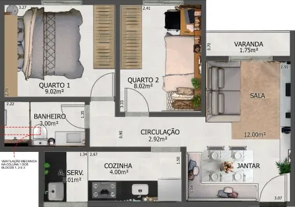 Apartamento com 2 Quartos à venda, 46m² no Santo Expedito, Itaboraí