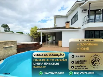 Casa de Condomínio com 4 Quartos para venda ou aluguel, 560m² no Morada da Colina, Resende