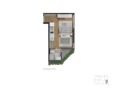 Studio com 1 Quarto à venda, 29m² no Centro, Florianópolis