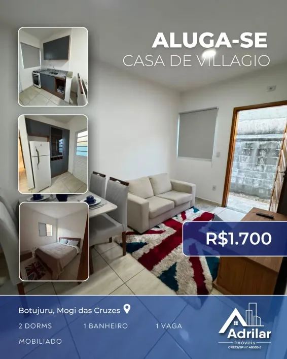 Foto do imóvel - Casa de Vila para alugar com 45 m², 2 quartos, 1 banheiro, 1 vaga