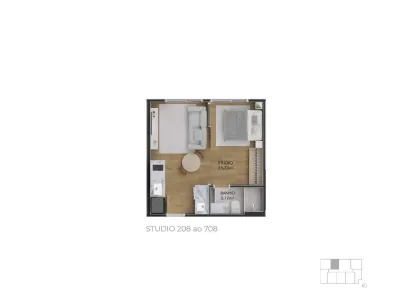 Studio com 1 Quarto à venda, 32m² no Centro, Florianópolis