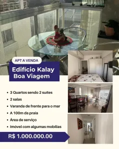 Apartamento com 3 Quartos à venda, 100m² no Boa Viagem, Recife