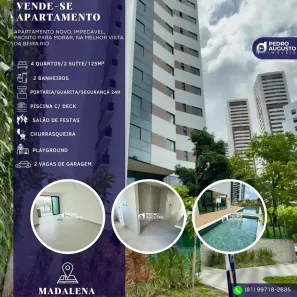 Apartamento com 4 Quartos à venda, 125m² no Madalena, Recife