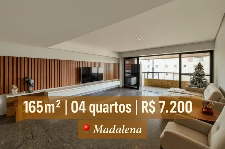 Apartamento com 4 Quartos para alugar, 165m² no Madalena, Recife