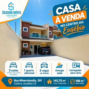 Casa com 4 Quartos à venda, 146m² no Centro, Eusébio