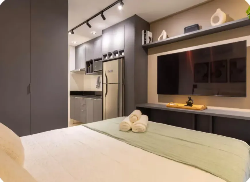 Foto do imóvel - Apartamento para alugar com 1 quarto, mobiliado e aceita animais próximo ao Metrô Brooklin em