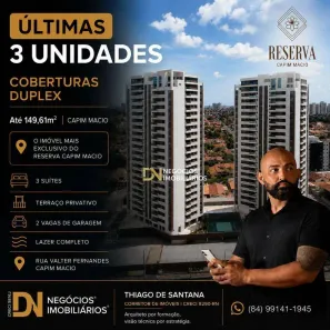 Apartamento com 3 Quartos à venda, 142m² no Capim Macio, Natal