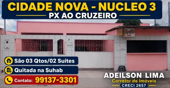Casa com 3 Quartos à venda, 112m² no Cidade Nova, Manaus
