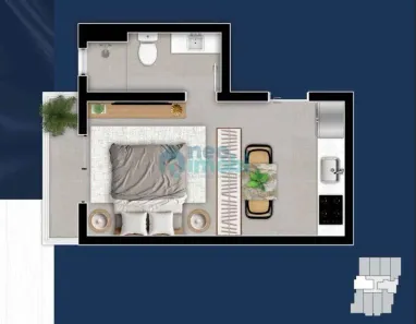 Studio com 1 Quarto à venda, 27m² no Trindade, Florianópolis
