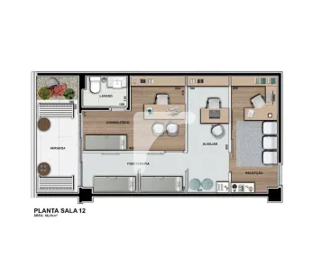 Conjunto Comercial / Sala para venda ou aluguel, 56m² no Centro, Londrina