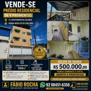 Prédio/Edifício Inteiro com 7 Quartos à venda, 160m² no Cidade Nova, Manaus