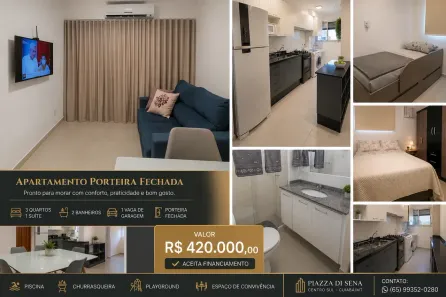 Apartamento com 3 Quartos à venda, 70m² no Porto, Cuiabá