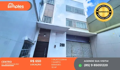Kitnet com 1 Quarto para alugar, 30m² no Centro, Fortaleza
