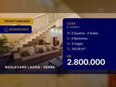 Casa com 5 Quartos à venda, 314m² no Boulevard Lagoa, Serra