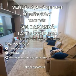 Apartamento com 2 Quartos à venda, 67m² no Jardim Camburi, Vitória