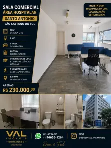 Conjunto Comercial / Sala à venda, 98m² no Santo Antônio, São Caetano do Sul