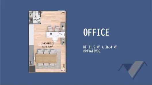 Conjunto Comercial / Sala à venda, 32m² no Centro, Cascavel
