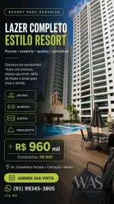 Apartamento com 3 Quartos à venda, 96m² no Cremação, Belém