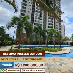 Apartamento com 3 Quartos à venda, 169m² no Ponta Negra, Manaus