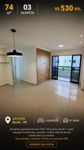 Apartamento com 3 Quartos à venda, 74m² no Aflitos, Recife