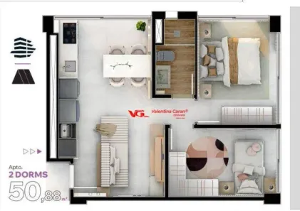 Studio com 2 Quartos à venda, 51m² no Centro, Indaiatuba