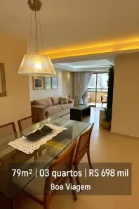 Apartamento com 3 Quartos à venda, 79m² no Boa Viagem, Recife