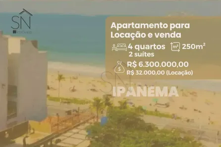 Apartamento com 4 Quartos para venda ou aluguel, 250m² no Ipanema, Rio de Janeiro