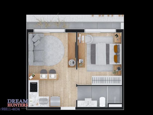 Apartamento Decorado de 34m² no bairro Batel, com 1 quarto e 1 banheiro - foto 12