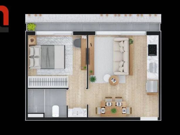 Temple Batel Apto 34m² 1 quarto com sacada - foto 2