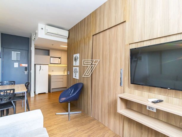 FLAT (com quarto separado) mobiliado e decorado, andar alto, face oeste, Batel, com 36m² privativos! - foto 19