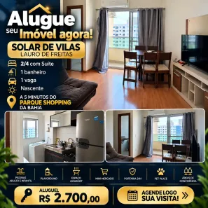 Apartamento com 2 Quartos para alugar, 50m² no Centro, Lauro de Freitas