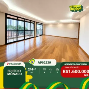Apartamento com 4 Quartos à venda, 240m² no São Dimas, Piracicaba
