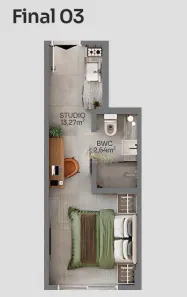 Studio com 1 Quarto à venda, 16m² no Centro, Florianópolis