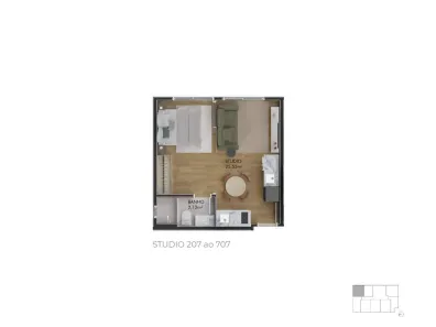 Studio com 1 Quarto à venda, 32m² no Centro, Florianópolis