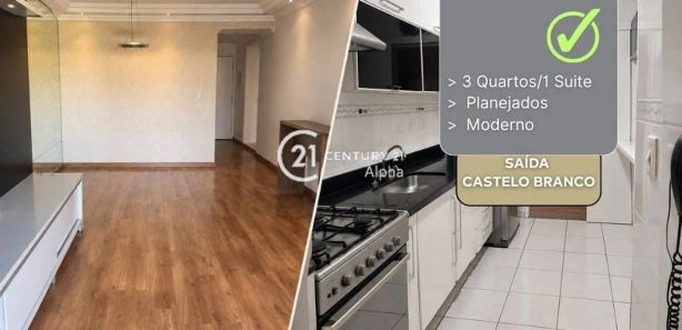 Apartamento com 3 Quartos para venda ou aluguel, 91m² no Tamboré, Barueri