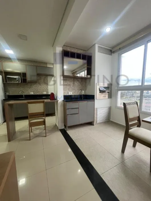 Foto do imóvel - Apartamento mobiliado com 1 quarto, 1 banheiro, 1 vaga na garagem, piscina no condomínio e.