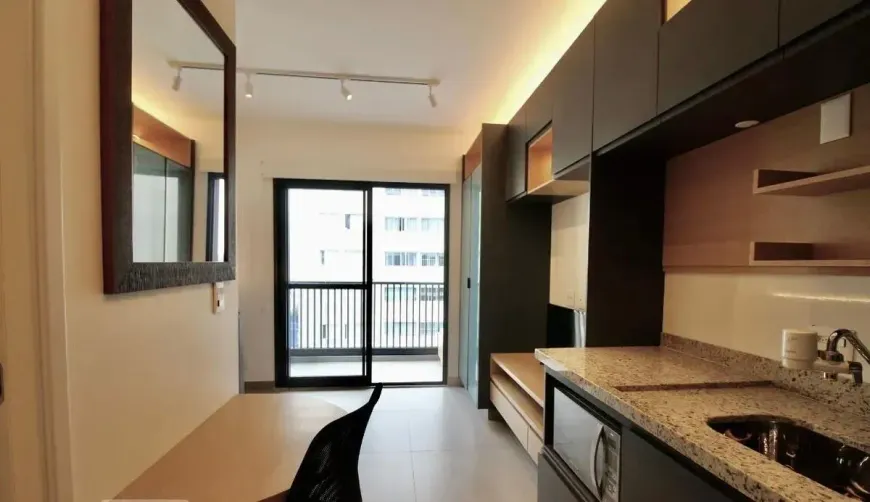 Foto do imóvel - Apartamento para alugar com 1 quarto, 1 banheiro e condomínio com piscina e elevador próximo ao.