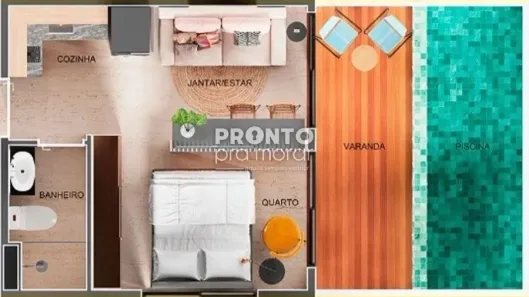 Flat com 1 Quarto à venda, 30m² no Centro, Ipojuca