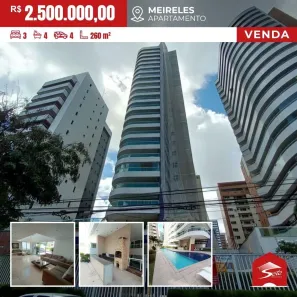 Apartamento com 3 Quartos à venda, 260m² no Meireles, Fortaleza