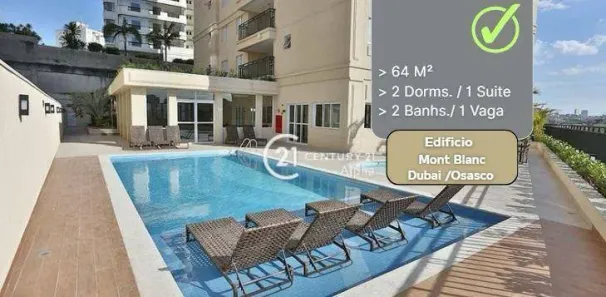 Apartamento com 2 Quartos à venda, 64m² no Vila Osasco, Osasco