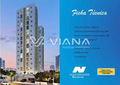 Apartamento com 2 Quartos à venda, 64m² no Campestre, Santo André