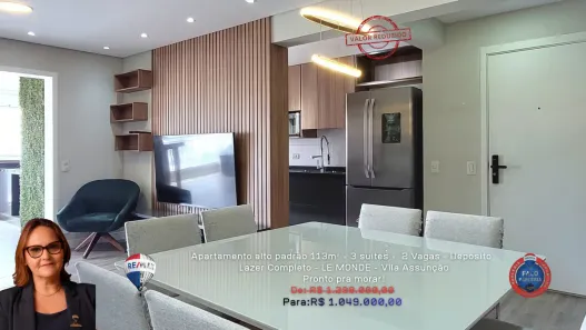 Apartamento com 3 Quartos à venda, 113m² no Vila Assunção, Santo André