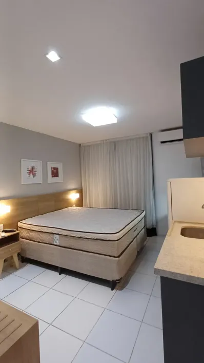 Foto do imóvel - Apartamento mobiliado com 1 quarto, 1 suíte, 1 banheiro, 30 m² disponível para aluguel em