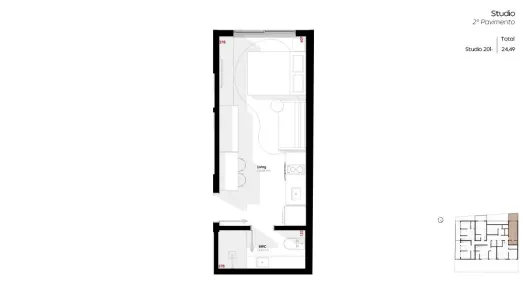 Studio com 1 Quarto à venda, 2449m² no Centro, Florianópolis