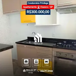 Apartamento com 2 Quartos à venda, 55m² no Padroeira, Osasco